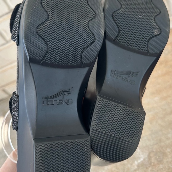 Dansko Sonnet Sandals 41 US 10.5 / 11 Black Metallic Leopard Shimmer Leather - Picture 7 of 8